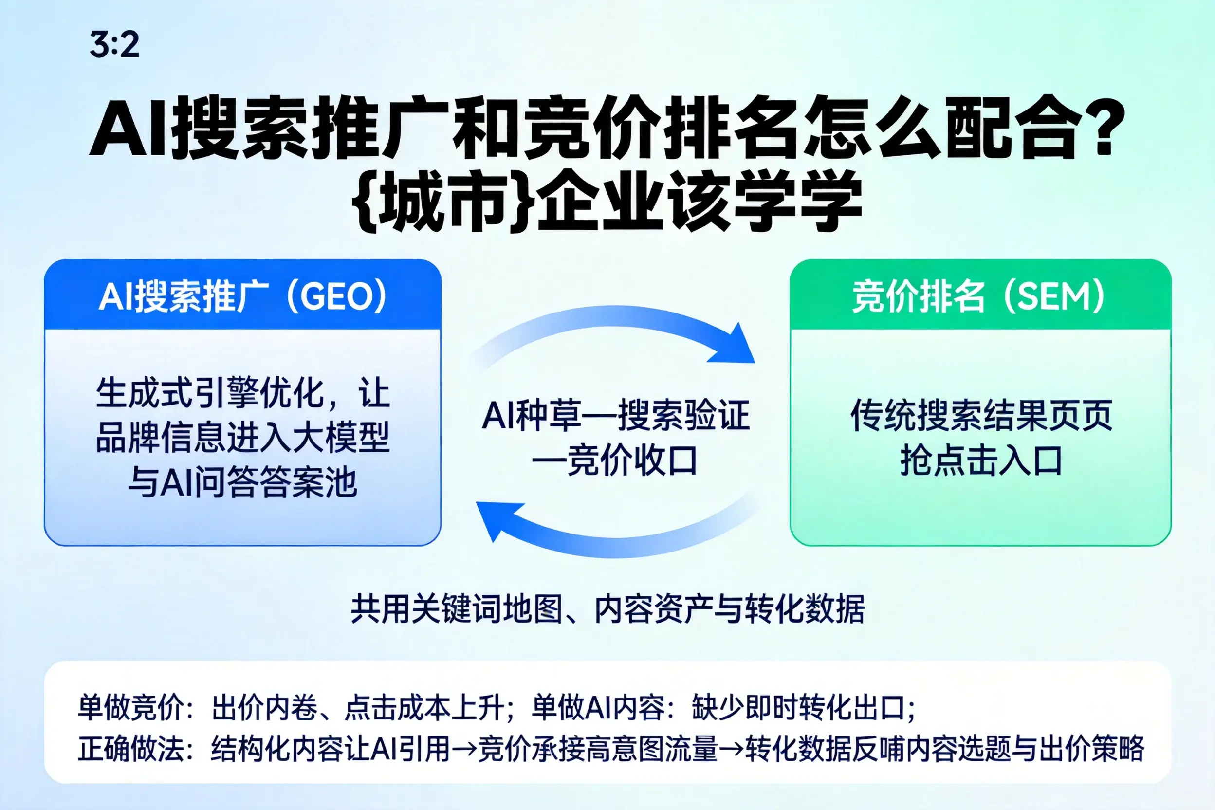 AI搜索推广和竞价排名怎么配合？崇左企业该学学