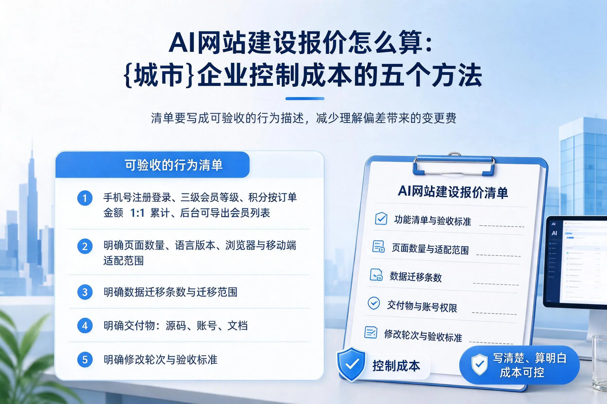 AI网站建设报价怎么算:崇左企业控制成本的五个方法